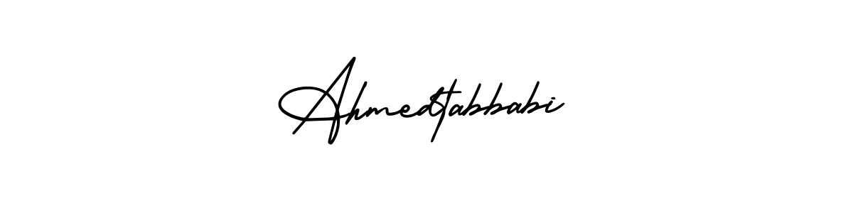 It looks lik you need a new signature style for name Ahmedtabbabi. Design unique handwritten (AmerikaSignatureDemo-Regular) signature with our free signature maker in just a few clicks. Ahmedtabbabi signature style 3 images and pictures png