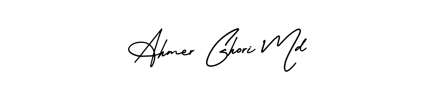 Ahmer Ghori Md stylish signature style. Best Handwritten Sign (AmerikaSignatureDemo-Regular) for my name. Handwritten Signature Collection Ideas for my name Ahmer Ghori Md. Ahmer Ghori Md signature style 3 images and pictures png