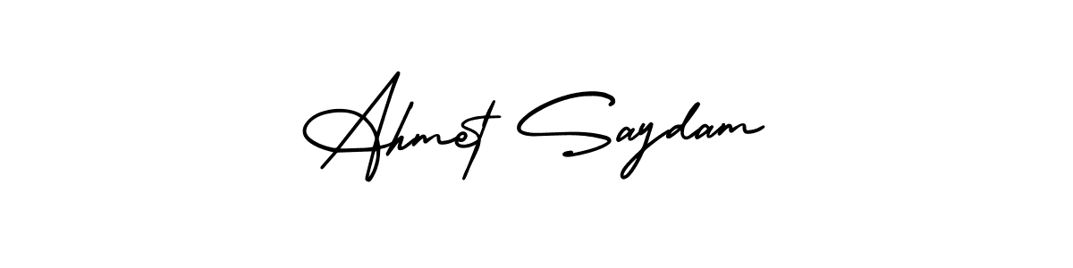 Similarly AmerikaSignatureDemo-Regular is the best handwritten signature design. Signature creator online .You can use it as an online autograph creator for name Ahmet Saydam. Ahmet Saydam signature style 3 images and pictures png