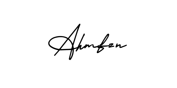 You should practise on your own different ways (AmerikaSignatureDemo-Regular) to write your name (Ahmfzn) in signature. don't let someone else do it for you. Ahmfzn signature style 3 images and pictures png