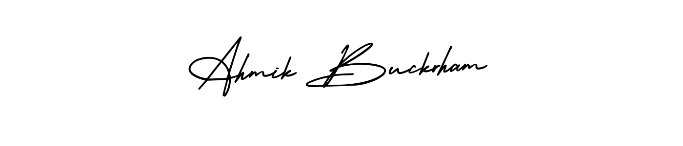 Create a beautiful signature design for name Ahmik Buckrham. With this signature (AmerikaSignatureDemo-Regular) fonts, you can make a handwritten signature for free. Ahmik Buckrham signature style 3 images and pictures png