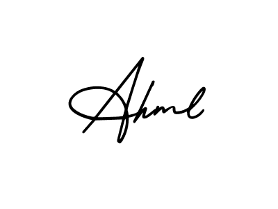 if you are searching for the best signature style for your name Ahml. so please give up your signature search. here we have designed multiple signature styles  using AmerikaSignatureDemo-Regular. Ahml signature style 3 images and pictures png
