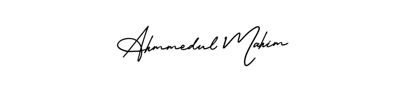 This is the best signature style for the Ahmmedul Mahim name. Also you like these signature font (AmerikaSignatureDemo-Regular). Mix name signature. Ahmmedul Mahim signature style 3 images and pictures png