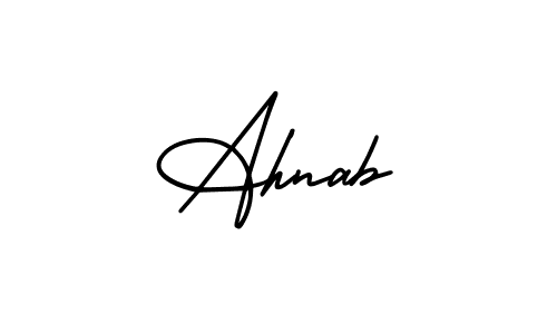 How to make Ahnab signature? AmerikaSignatureDemo-Regular is a professional autograph style. Create handwritten signature for Ahnab name. Ahnab signature style 3 images and pictures png