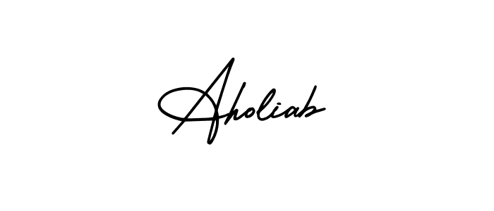 Use a signature maker to create a handwritten signature online. With this signature software, you can design (AmerikaSignatureDemo-Regular) your own signature for name Aholiab. Aholiab signature style 3 images and pictures png