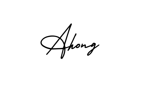 Ahong stylish signature style. Best Handwritten Sign (AmerikaSignatureDemo-Regular) for my name. Handwritten Signature Collection Ideas for my name Ahong. Ahong signature style 3 images and pictures png