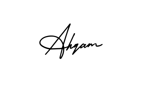 How to Draw Ahqam signature style? AmerikaSignatureDemo-Regular is a latest design signature styles for name Ahqam. Ahqam signature style 3 images and pictures png