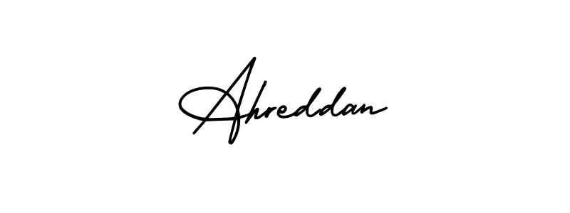 Use a signature maker to create a handwritten signature online. With this signature software, you can design (AmerikaSignatureDemo-Regular) your own signature for name Ahreddan. Ahreddan signature style 3 images and pictures png