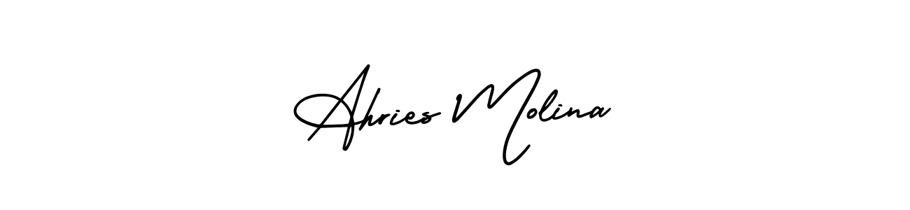 You can use this online signature creator to create a handwritten signature for the name Ahries Molina. This is the best online autograph maker. Ahries Molina signature style 3 images and pictures png