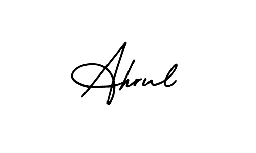 if you are searching for the best signature style for your name Ahrul. so please give up your signature search. here we have designed multiple signature styles  using AmerikaSignatureDemo-Regular. Ahrul signature style 3 images and pictures png