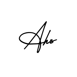 How to make Ahs name signature. Use AmerikaSignatureDemo-Regular style for creating short signs online. This is the latest handwritten sign. Ahs signature style 3 images and pictures png