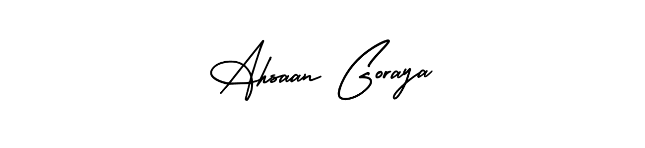 Check out images of Autograph of Ahsaan Goraya name. Actor Ahsaan Goraya Signature Style. AmerikaSignatureDemo-Regular is a professional sign style online. Ahsaan Goraya signature style 3 images and pictures png