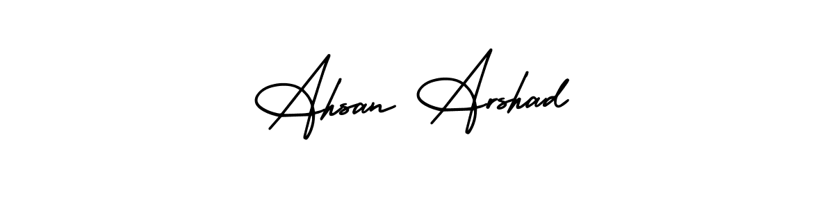 Make a beautiful signature design for name Ahsan Arshad. With this signature (AmerikaSignatureDemo-Regular) style, you can create a handwritten signature for free. Ahsan Arshad signature style 3 images and pictures png