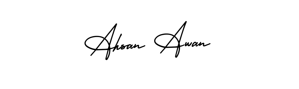 See photos of Ahsan Awan official signature by Spectra . Check more albums & portfolios. Read reviews & check more about AmerikaSignatureDemo-Regular font. Ahsan Awan signature style 3 images and pictures png