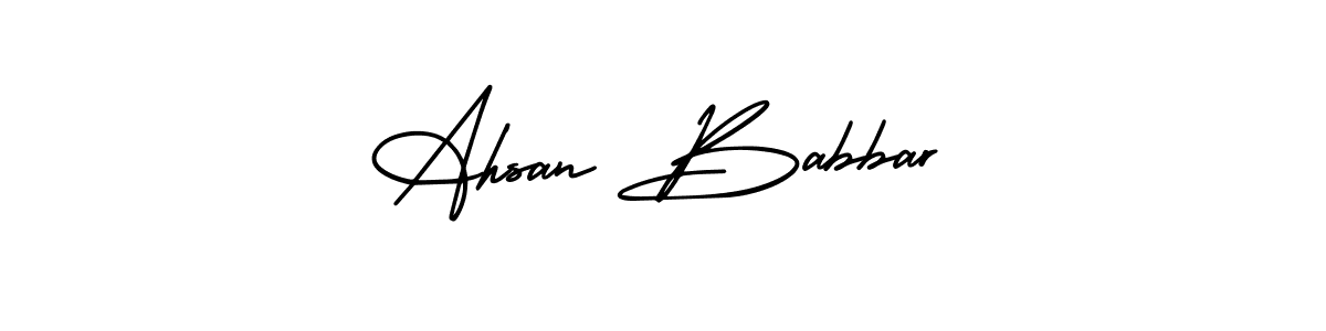 Make a beautiful signature design for name Ahsan Babbar. With this signature (AmerikaSignatureDemo-Regular) style, you can create a handwritten signature for free. Ahsan Babbar signature style 3 images and pictures png