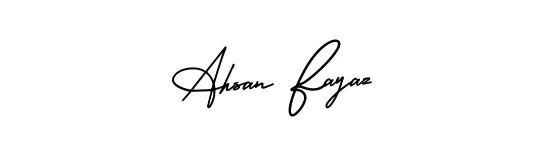 if you are searching for the best signature style for your name Ahsan Fayaz. so please give up your signature search. here we have designed multiple signature styles  using AmerikaSignatureDemo-Regular. Ahsan Fayaz signature style 3 images and pictures png