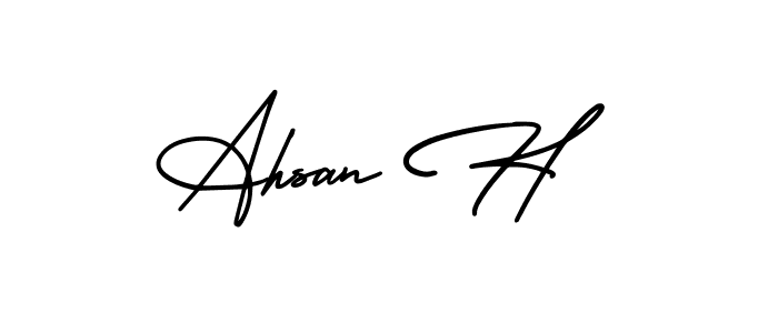 Ahsan H stylish signature style. Best Handwritten Sign (AmerikaSignatureDemo-Regular) for my name. Handwritten Signature Collection Ideas for my name Ahsan H. Ahsan H signature style 3 images and pictures png