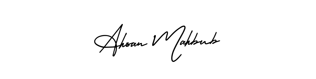 How to make Ahsan Mahbub signature? AmerikaSignatureDemo-Regular is a professional autograph style. Create handwritten signature for Ahsan Mahbub name. Ahsan Mahbub signature style 3 images and pictures png