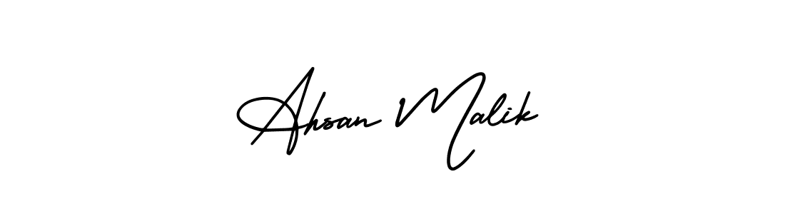 Use a signature maker to create a handwritten signature online. With this signature software, you can design (AmerikaSignatureDemo-Regular) your own signature for name Ahsan Malik. Ahsan Malik signature style 3 images and pictures png