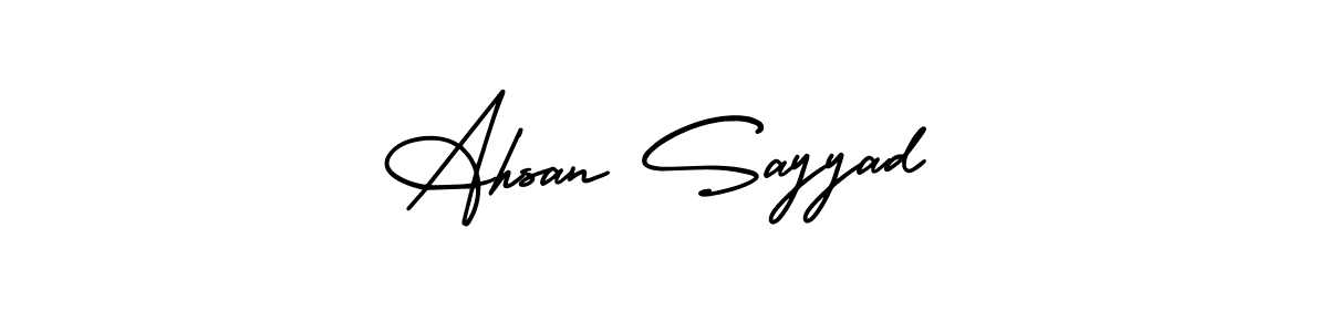 It looks lik you need a new signature style for name Ahsan Sayyad. Design unique handwritten (AmerikaSignatureDemo-Regular) signature with our free signature maker in just a few clicks. Ahsan Sayyad signature style 3 images and pictures png