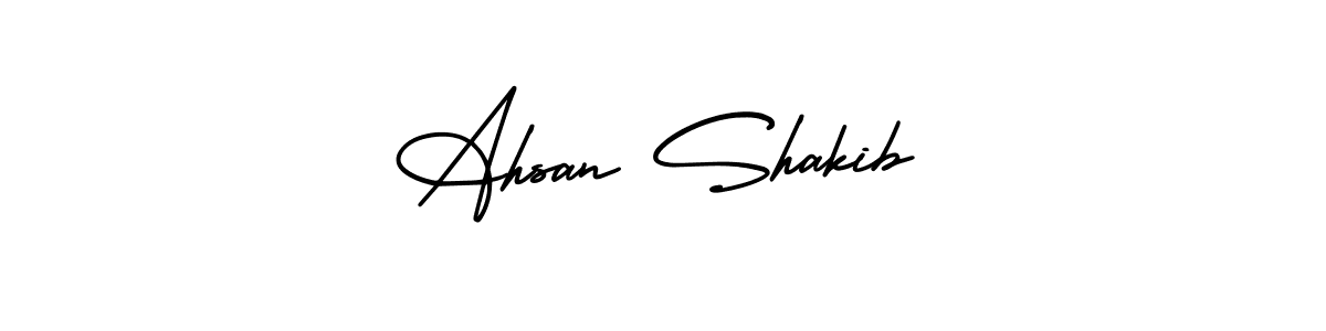 Ahsan Shakib stylish signature style. Best Handwritten Sign (AmerikaSignatureDemo-Regular) for my name. Handwritten Signature Collection Ideas for my name Ahsan Shakib. Ahsan Shakib signature style 3 images and pictures png