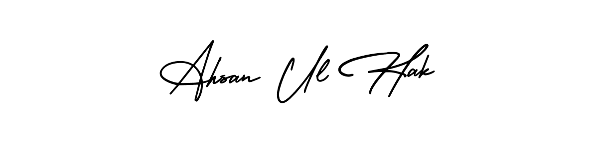 Design your own signature with our free online signature maker. With this signature software, you can create a handwritten (AmerikaSignatureDemo-Regular) signature for name Ahsan Ul Hak. Ahsan Ul Hak signature style 3 images and pictures png
