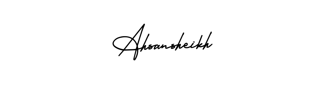 Use a signature maker to create a handwritten signature online. With this signature software, you can design (AmerikaSignatureDemo-Regular) your own signature for name Ahsansheikh. Ahsansheikh signature style 3 images and pictures png