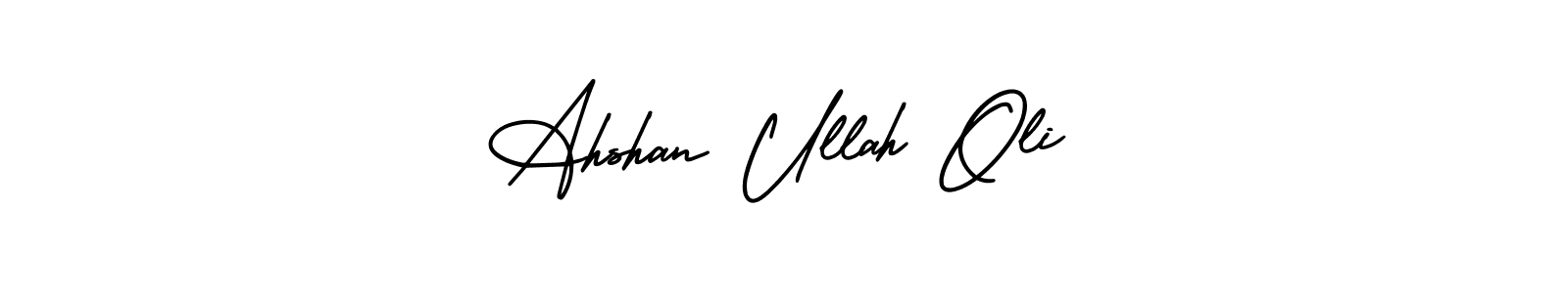 Make a beautiful signature design for name Ahshan Ullah Oli. With this signature (AmerikaSignatureDemo-Regular) style, you can create a handwritten signature for free. Ahshan Ullah Oli signature style 3 images and pictures png