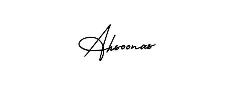 Design your own signature with our free online signature maker. With this signature software, you can create a handwritten (AmerikaSignatureDemo-Regular) signature for name Ahsoonas. Ahsoonas signature style 3 images and pictures png
