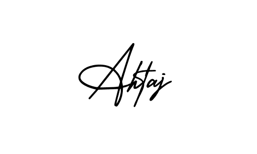 Use a signature maker to create a handwritten signature online. With this signature software, you can design (AmerikaSignatureDemo-Regular) your own signature for name Ahtaj. Ahtaj signature style 3 images and pictures png
