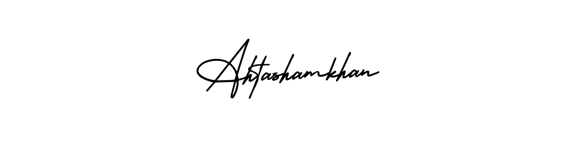 This is the best signature style for the Ahtashamkhan name. Also you like these signature font (AmerikaSignatureDemo-Regular). Mix name signature. Ahtashamkhan signature style 3 images and pictures png