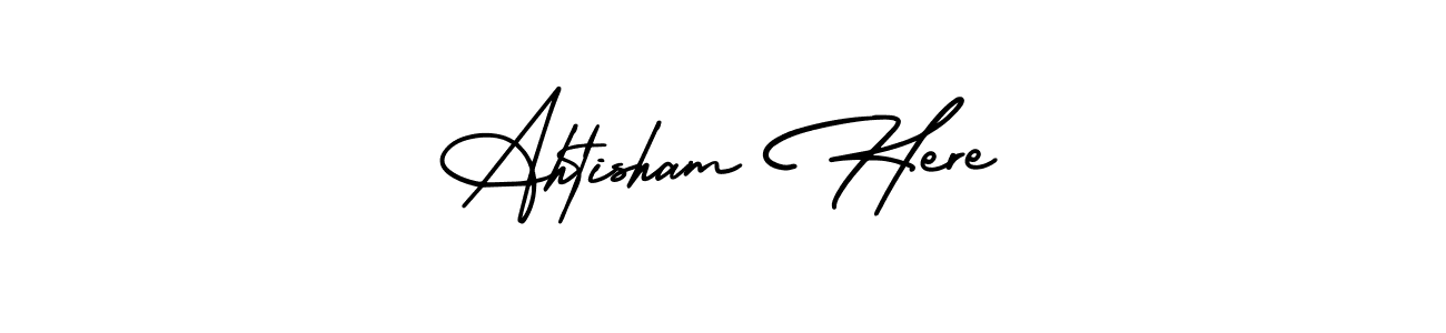 How to make Ahtisham Here name signature. Use AmerikaSignatureDemo-Regular style for creating short signs online. This is the latest handwritten sign. Ahtisham Here signature style 3 images and pictures png