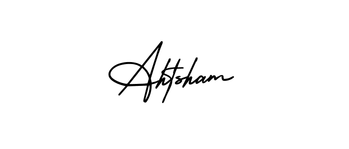 Create a beautiful signature design for name Ahtsham. With this signature (AmerikaSignatureDemo-Regular) fonts, you can make a handwritten signature for free. Ahtsham signature style 3 images and pictures png