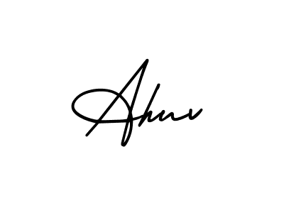 if you are searching for the best signature style for your name Ahuv. so please give up your signature search. here we have designed multiple signature styles  using AmerikaSignatureDemo-Regular. Ahuv signature style 3 images and pictures png