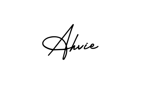 The best way (AmerikaSignatureDemo-Regular) to make a short signature is to pick only two or three words in your name. The name Ahvie include a total of six letters. For converting this name. Ahvie signature style 3 images and pictures png