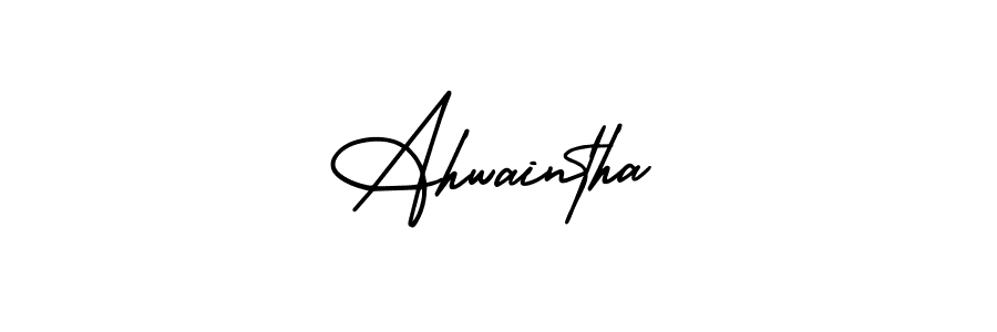 Design your own signature with our free online signature maker. With this signature software, you can create a handwritten (AmerikaSignatureDemo-Regular) signature for name Ahwaintha. Ahwaintha signature style 3 images and pictures png