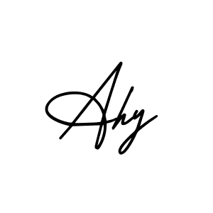 Make a beautiful signature design for name Ahy. With this signature (AmerikaSignatureDemo-Regular) style, you can create a handwritten signature for free. Ahy signature style 3 images and pictures png