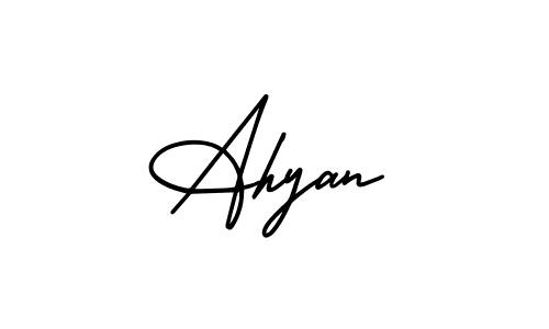 How to make Ahyan name signature. Use AmerikaSignatureDemo-Regular style for creating short signs online. This is the latest handwritten sign. Ahyan signature style 3 images and pictures png