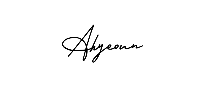 How to make Ahyeoun signature? AmerikaSignatureDemo-Regular is a professional autograph style. Create handwritten signature for Ahyeoun name. Ahyeoun signature style 3 images and pictures png