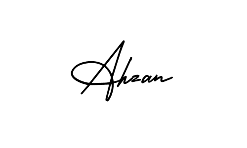 Make a beautiful signature design for name Ahzan. With this signature (AmerikaSignatureDemo-Regular) style, you can create a handwritten signature for free. Ahzan signature style 3 images and pictures png