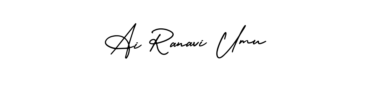 The best way (AmerikaSignatureDemo-Regular) to make a short signature is to pick only two or three words in your name. The name Ai Ranavi Umu include a total of six letters. For converting this name. Ai Ranavi Umu signature style 3 images and pictures png