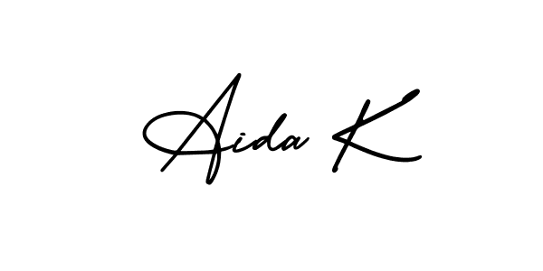 How to Draw Aida K signature style? AmerikaSignatureDemo-Regular is a latest design signature styles for name Aida K. Aida K signature style 3 images and pictures png
