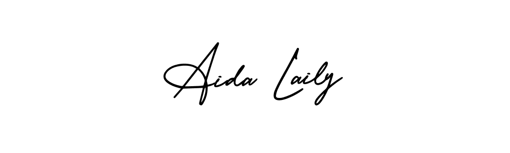 This is the best signature style for the Aida Laily name. Also you like these signature font (AmerikaSignatureDemo-Regular). Mix name signature. Aida Laily signature style 3 images and pictures png