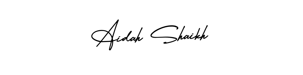 This is the best signature style for the Aidah Shaikh name. Also you like these signature font (AmerikaSignatureDemo-Regular). Mix name signature. Aidah Shaikh signature style 3 images and pictures png