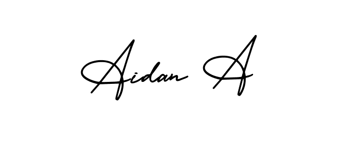 Make a beautiful signature design for name Aidan A. With this signature (AmerikaSignatureDemo-Regular) style, you can create a handwritten signature for free. Aidan A signature style 3 images and pictures png