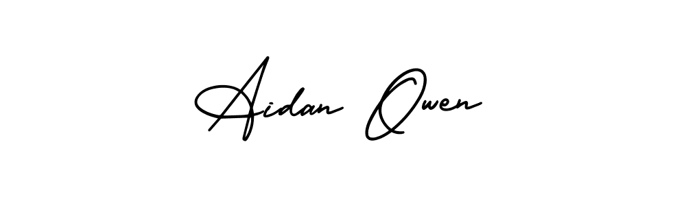 Aidan Owen stylish signature style. Best Handwritten Sign (AmerikaSignatureDemo-Regular) for my name. Handwritten Signature Collection Ideas for my name Aidan Owen. Aidan Owen signature style 3 images and pictures png