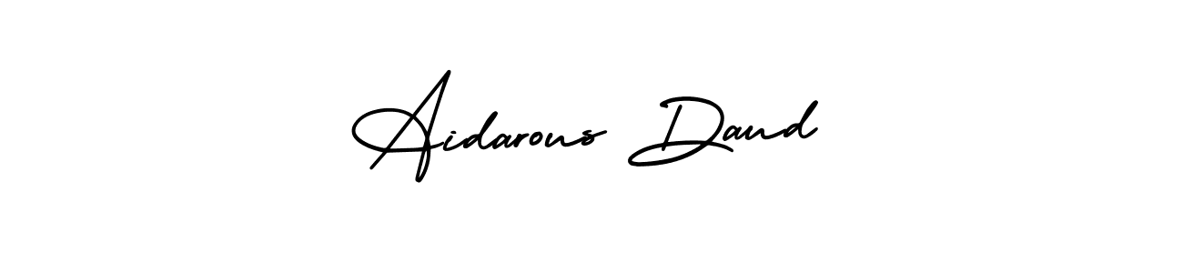 Aidarous Daud stylish signature style. Best Handwritten Sign (AmerikaSignatureDemo-Regular) for my name. Handwritten Signature Collection Ideas for my name Aidarous Daud. Aidarous Daud signature style 3 images and pictures png