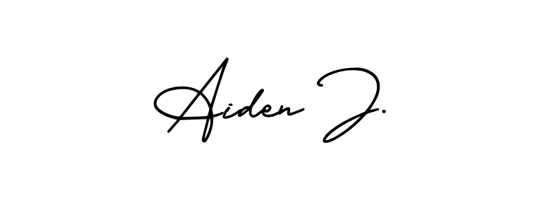 How to make Aiden J. signature? AmerikaSignatureDemo-Regular is a professional autograph style. Create handwritten signature for Aiden J. name. Aiden J. signature style 3 images and pictures png