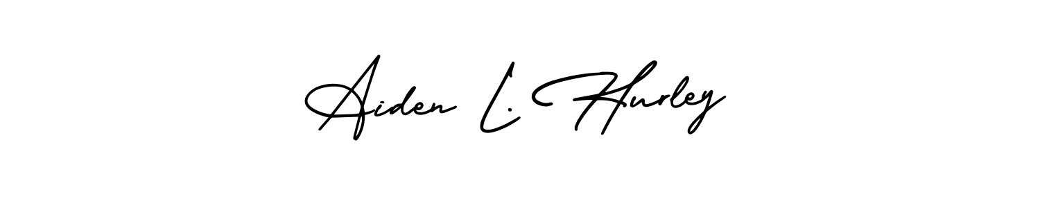 AmerikaSignatureDemo-Regular is a professional signature style that is perfect for those who want to add a touch of class to their signature. It is also a great choice for those who want to make their signature more unique. Get Aiden L. Hurley name to fancy signature for free. Aiden L. Hurley signature style 3 images and pictures png