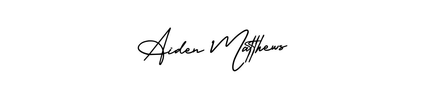 Design your own signature with our free online signature maker. With this signature software, you can create a handwritten (AmerikaSignatureDemo-Regular) signature for name Aiden Matthews. Aiden Matthews signature style 3 images and pictures png